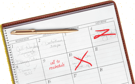 schedule showing repeated problems