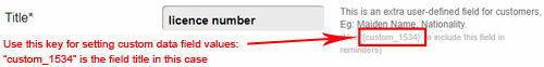 Custom data fields