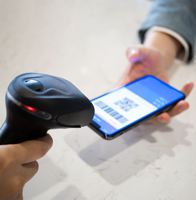 barcode reader checking in a prescreened patient