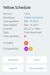Yellow Schedule   Joomla  Extension Directory