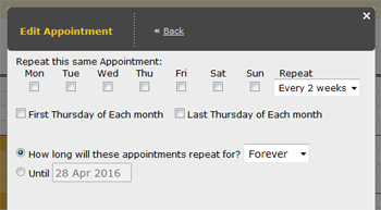 repeating appointments updates