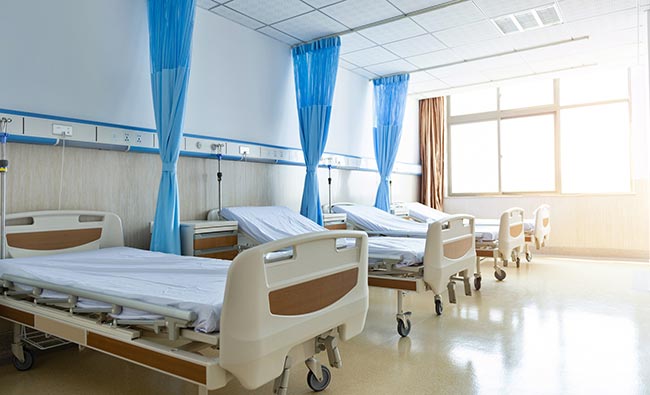 Beds in a ward